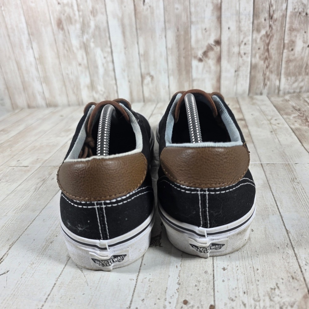 Vans Era 59 Mens 11 Black Canvas Brown Leather C&L Low Top Skate Shoes 721356 - Picture 3 of 8